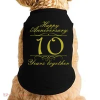 Happy Anniversary 10 Years Together Doggie Tank thumb 0