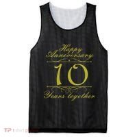Happy Anniversary 10 Years Together Mesh Reversible Basketball Jersey Tank thumb 0