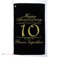 Happy Anniversary 10 Years Together Golf Towel thumb 0