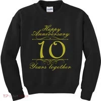 Happy Anniversary 10 Years Together Kids Sweatshirt thumb 0