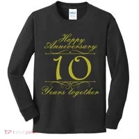 Happy Anniversary 10 Years Together Kids Long Sleeve Shirt thumb 0