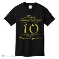 Happy Anniversary 10 Years Together Kids T-Shirt thumb 0