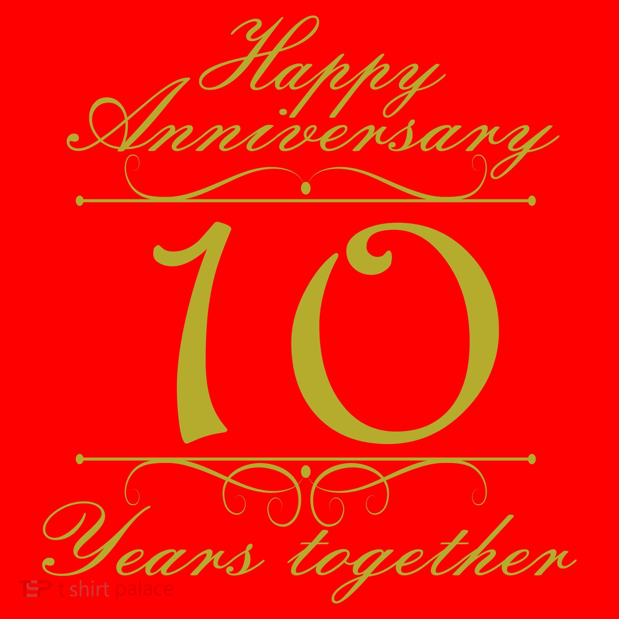 Happy Anniversary 10 Years Together Santa Hat