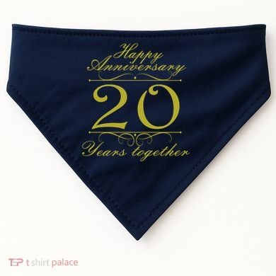 Happy Anniversary 20 Years Together USA-Made Doggie Bandana