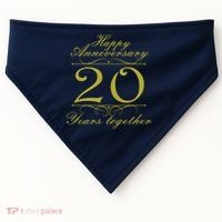 Happy Anniversary 20 Years Together USA-Made Doggie Bandana thumb 0