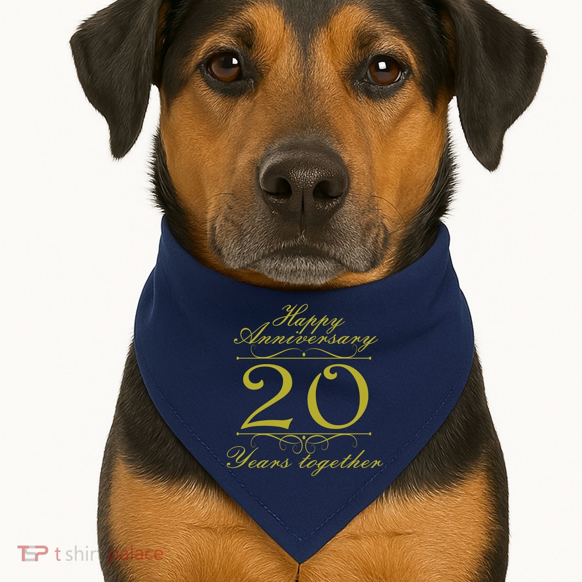 Happy Anniversary 20 Years Together USA-Made Doggie Bandana