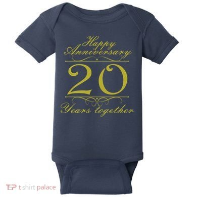Happy Anniversary 20 Years Together Baby Bodysuit