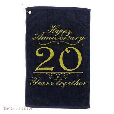 Happy Anniversary 20 Years Together Golf Towel