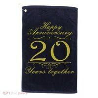 Happy Anniversary 20 Years Together Golf Towel thumb 0