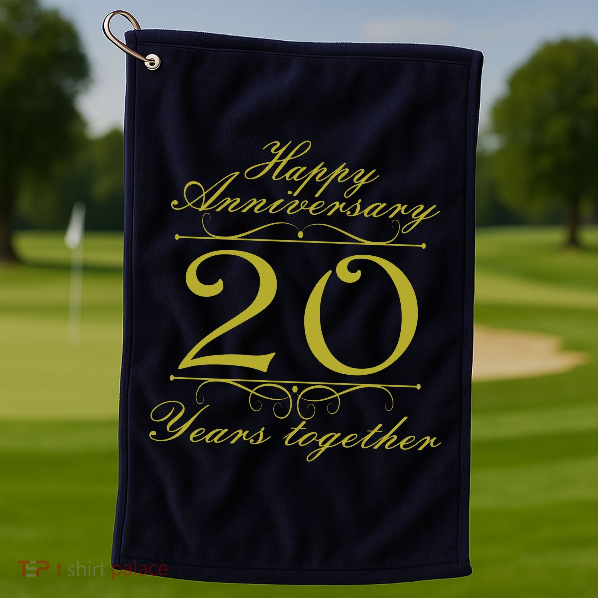 Happy Anniversary 20 Years Together Golf Towel