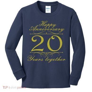 Happy Anniversary 20 Years Together Kids Long Sleeve Shirt
