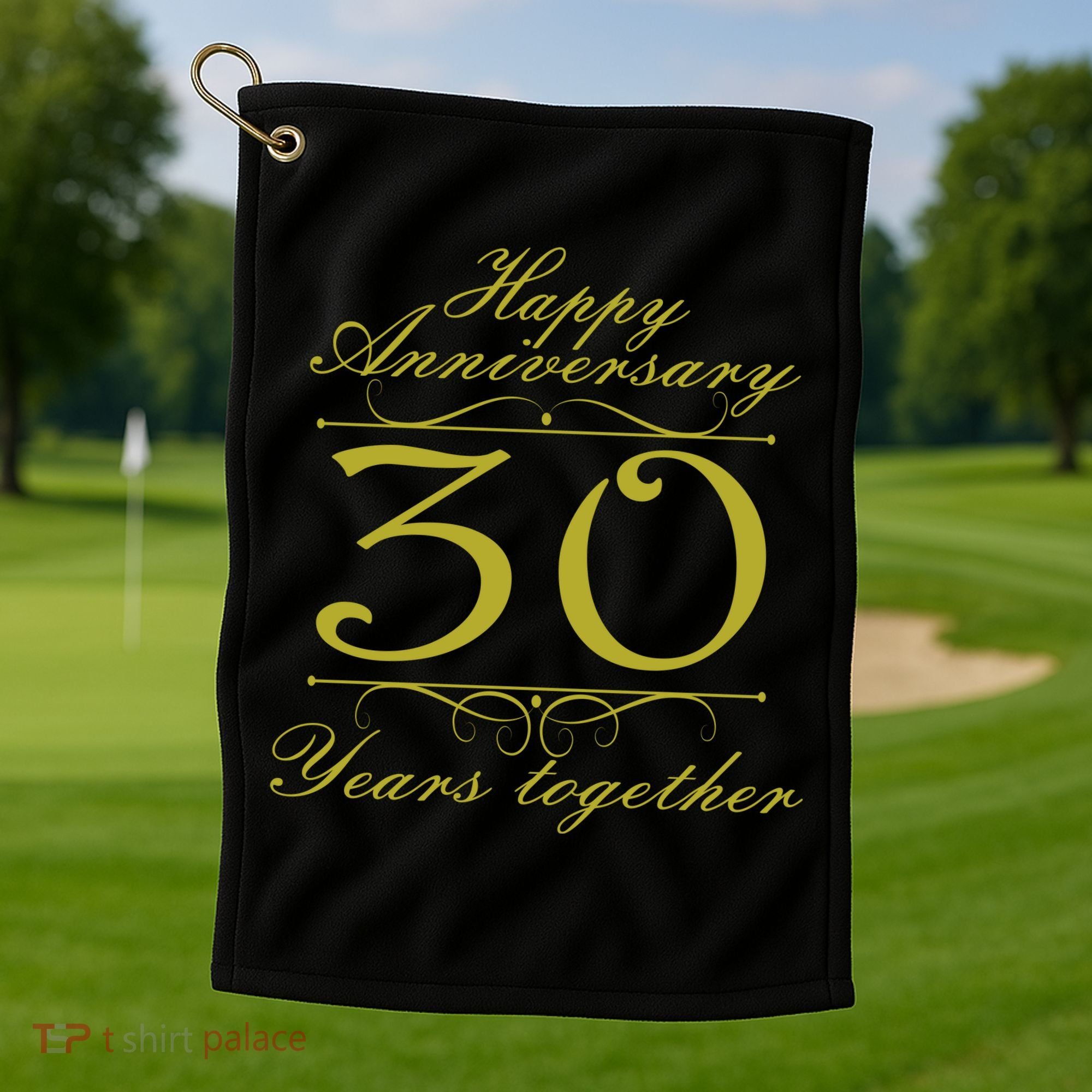Happy Anniversary 30 Years Together Golf Towel