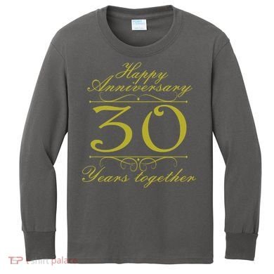 Happy Anniversary 30 Years Together Kids Long Sleeve Shirt