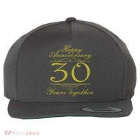 Happy Anniversary 30 Years Together Wool Snapback Cap thumb 0