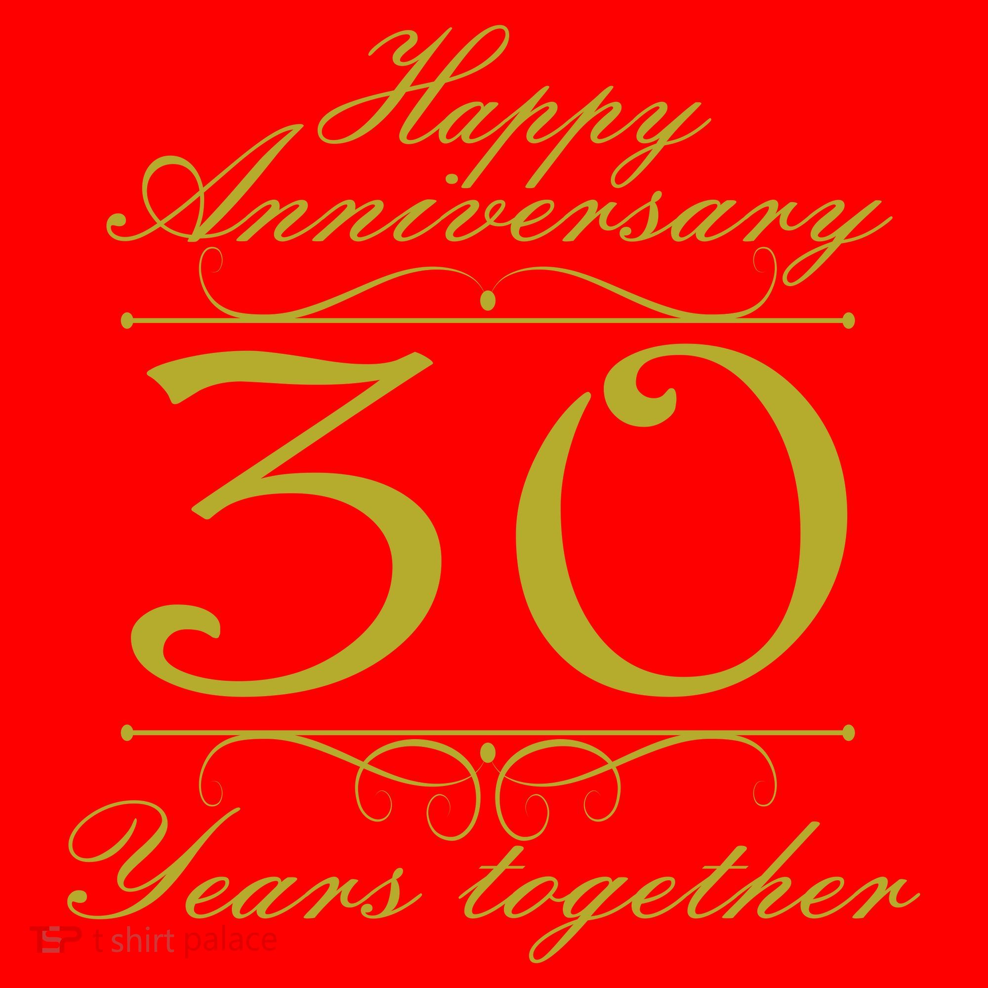 Happy Anniversary 30 Years Together Santa Hat