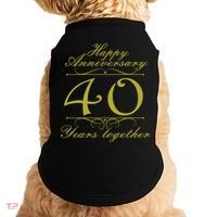 Happy Anniversary 40 Years Together Doggie Tank thumb 0