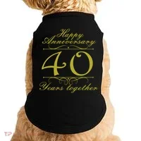 Happy Anniversary 40 Years Together Doggie Tank thumb 0