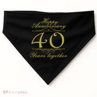 Happy Anniversary 40 Years Together USA-Made Doggie Bandana thumb 0