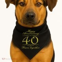 Happy Anniversary 40 Years Together USA-Made Doggie Bandana thumb 1