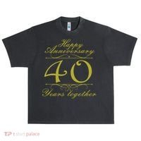 Happy Anniversary 40 Years Together Urban Oversized Heavyweight T-Shirt thumb 0
