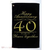 Happy Anniversary 40 Years Together Golf Towel thumb 0