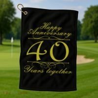 Happy Anniversary 40 Years Together Golf Towel thumb 1