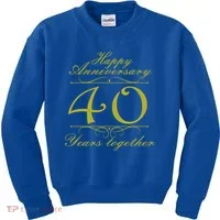 Happy Anniversary 40 Years Together Kids Sweatshirt thumb 0