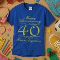 Happy Anniversary 40 Years Together Kids T-Shirt thumb 3