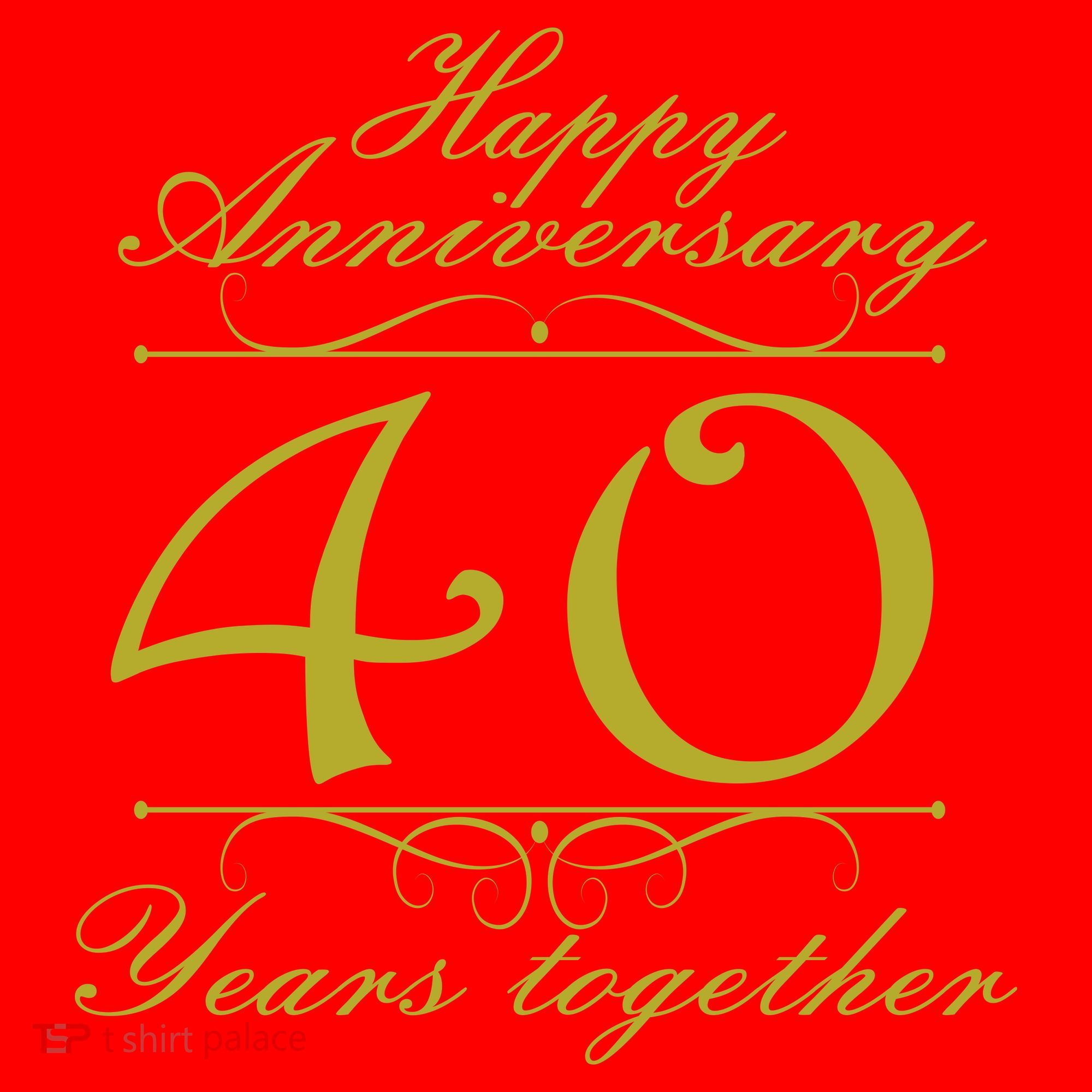 Happy Anniversary 40 Years Together Santa Hat
