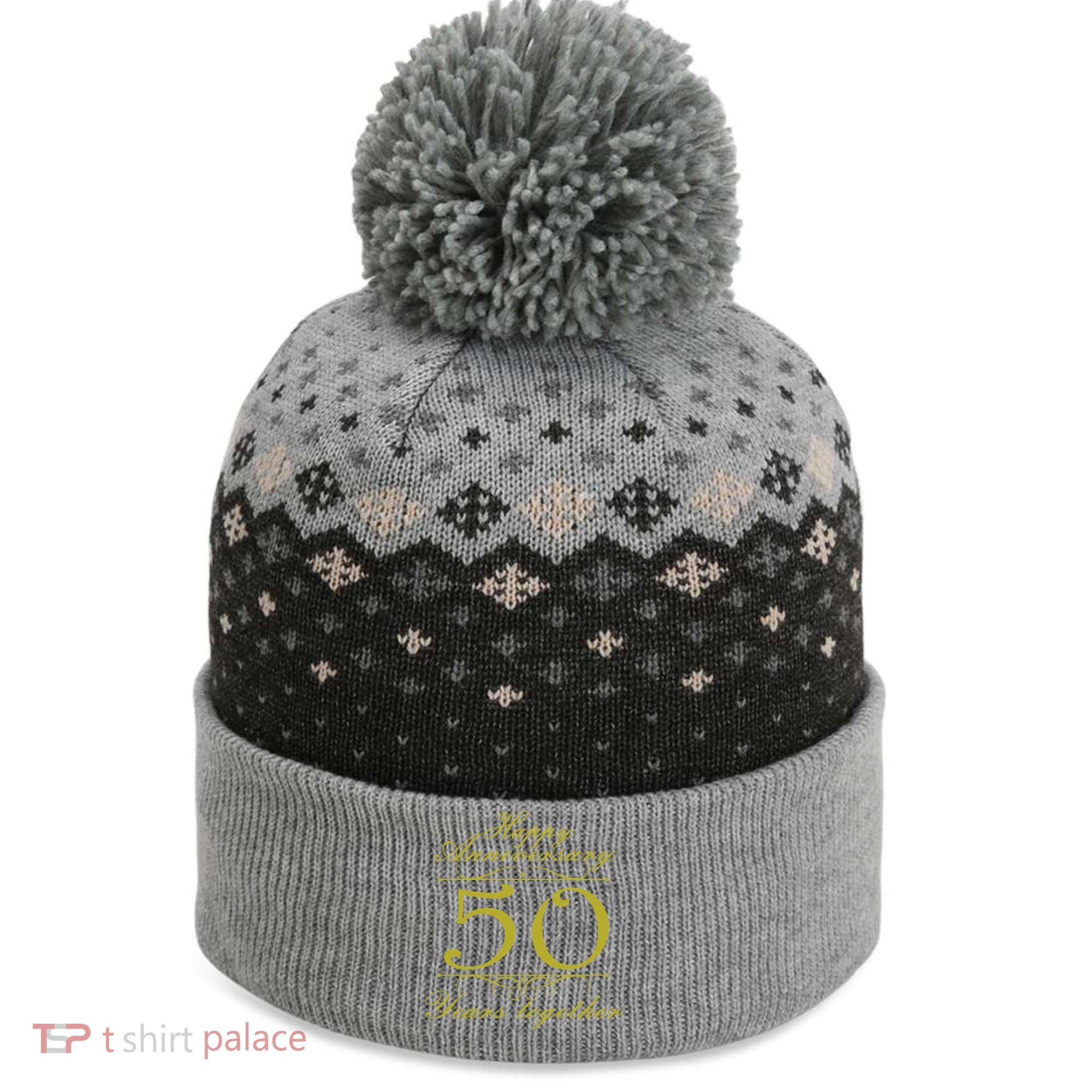 Happy Anniversary 50 Years Together The Baniff Cuffed Pom Beanie