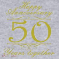 Happy Anniversary 50 Years Together Women's Racerback Cropped Tank thumb 2