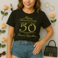 Happy Anniversary 50 Years Together Comfort Colors Boxy T-Shirt thumb 2