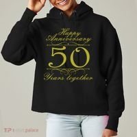 Happy Anniversary 50 Years Together Ladies Heavyweight Boxy Pullover Hoodie thumb 0