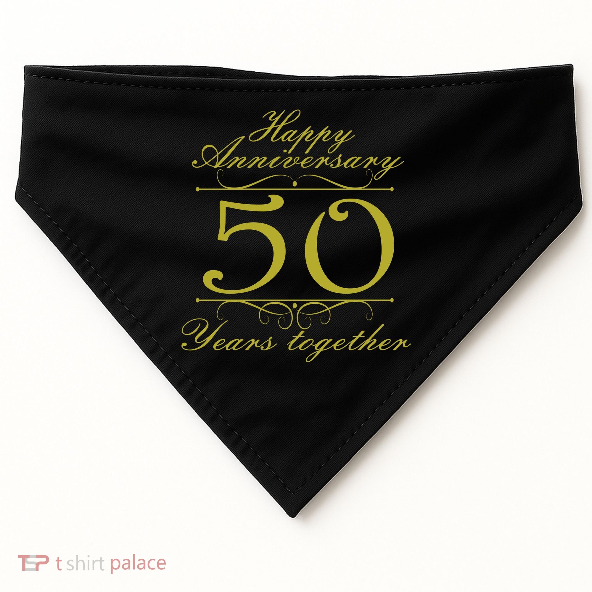 Happy Anniversary 50 Years Together USA-Made Doggie Bandana