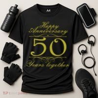 Happy Anniversary 50 Years Together Cooling Performance Crew T-Shirt thumb 3