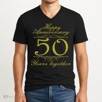 Happy Anniversary 50 Years Together V-Neck T-Shirt thumb 2