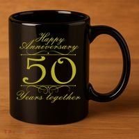 Happy Anniversary 50 Years Together 11oz C Handle Ceramic Mug thumb 3