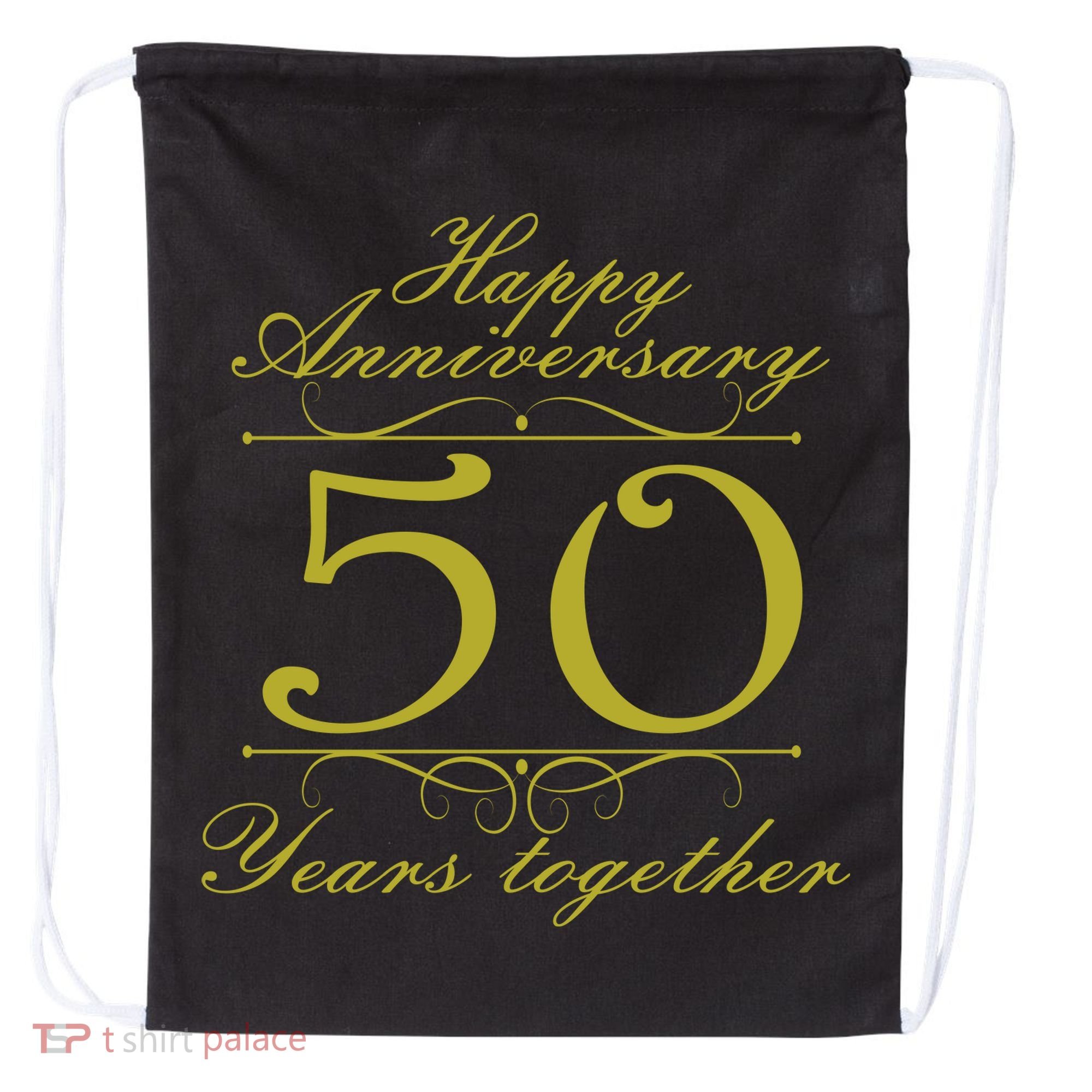 Happy Anniversary 50 Years Together Drawstring Bag