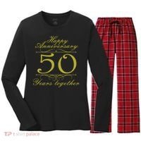 Happy Anniversary 50 Years Together Women's Long Sleeve Flannel Pajama Set  thumb 0