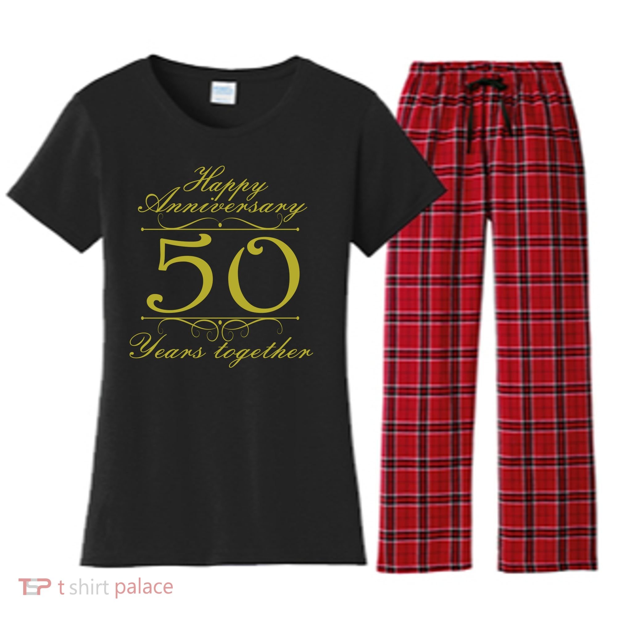 Happy Anniversary 50 Years Together Women's Flannel Pajama Set