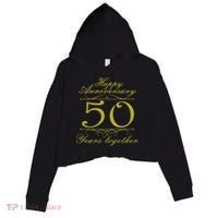 Happy Anniversary 50 Years Together Crop Fleece Hoodie thumb 0