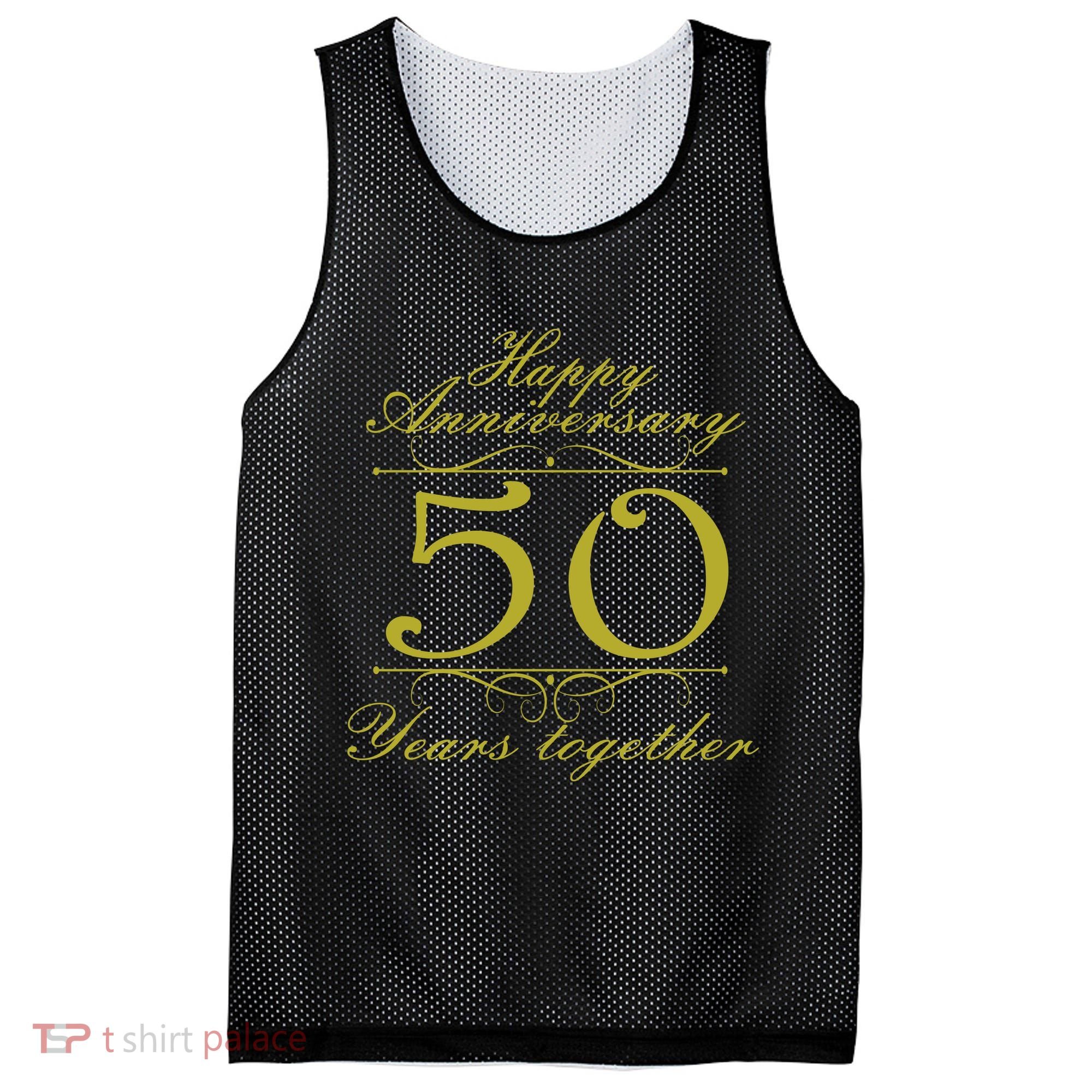 Happy Anniversary 50 Years Together Mesh Reversible Basketball Jersey Tank
