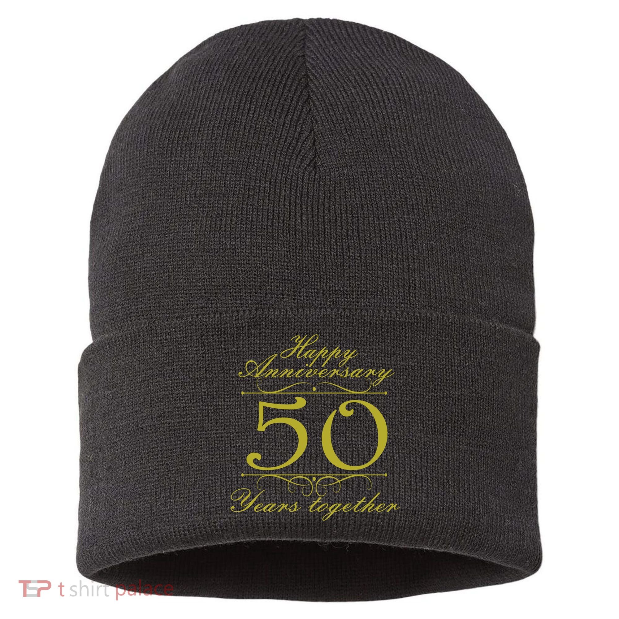 Happy Anniversary 50 Years Together Sustainable Knit Beanie