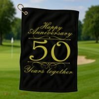 Happy Anniversary 50 Years Together Golf Towel thumb 1