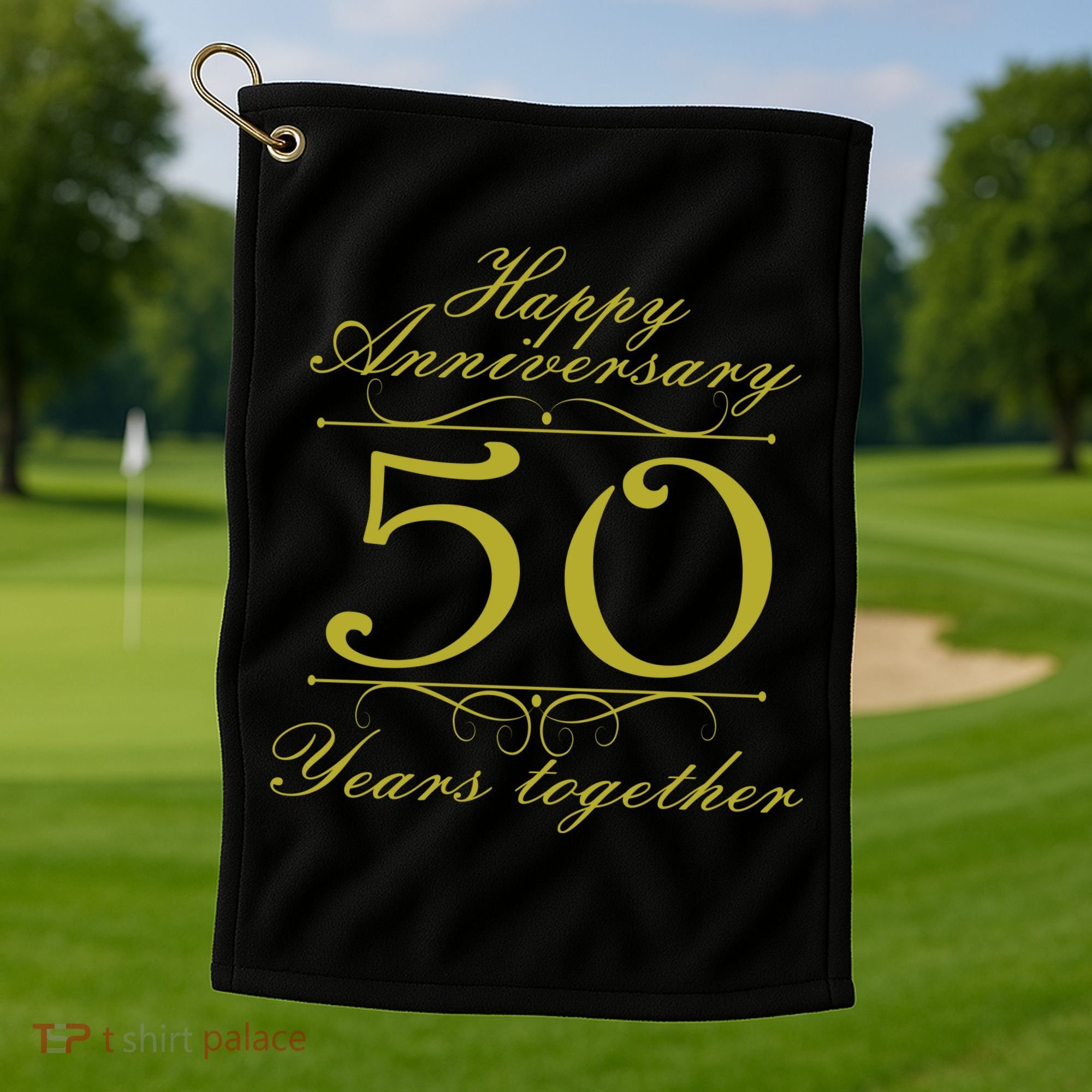 Happy Anniversary 50 Years Together Golf Towel
