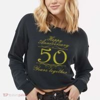 Happy Anniversary 50 Years Together Cropped Pullover Crew thumb 2