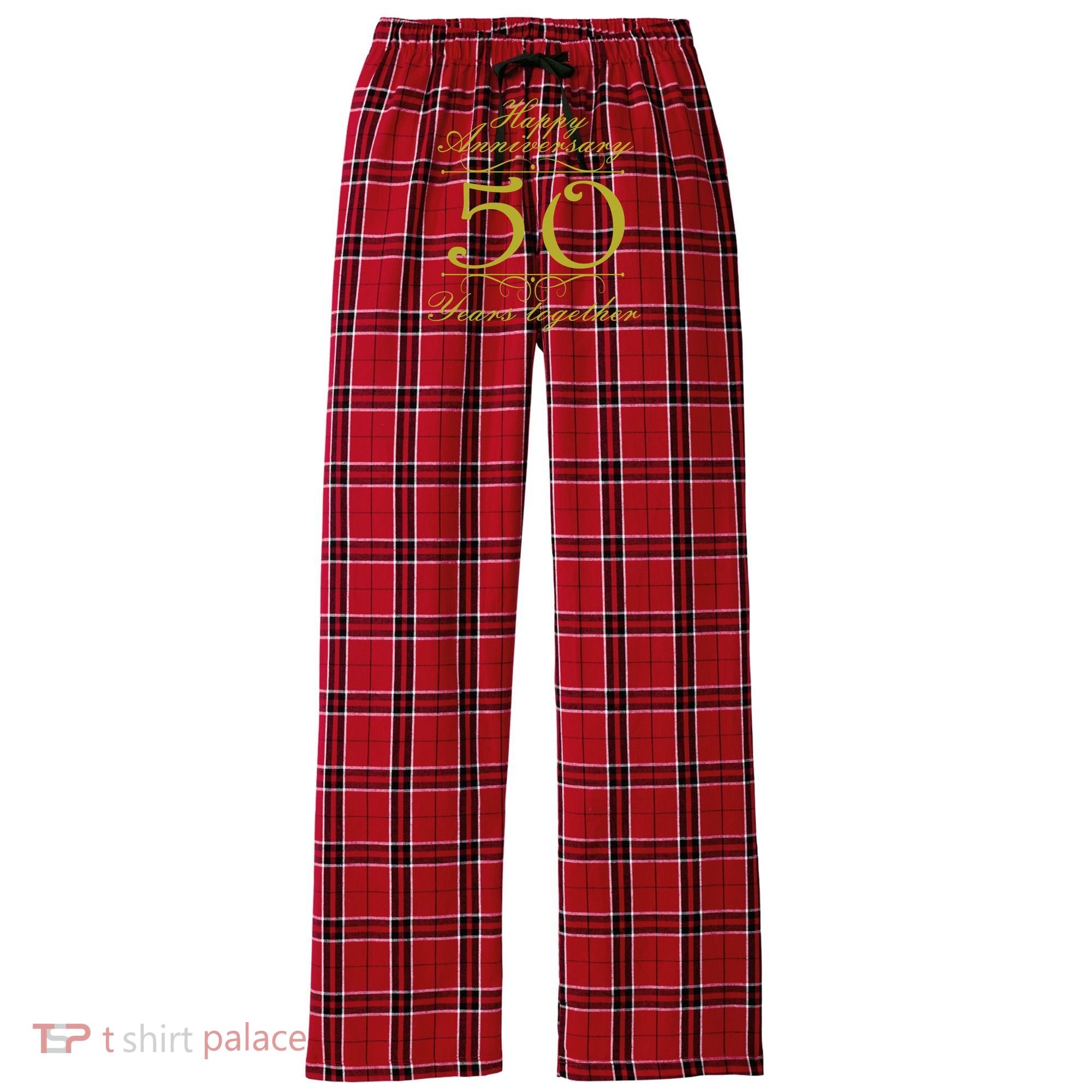 Happy Anniversary 50 Years Together Women's Flannel Plaid Pajama Pants