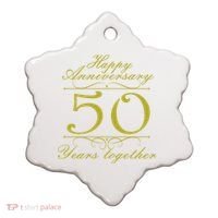 Happy Anniversary 50 Years Together Ceramic Ornament thumb 0