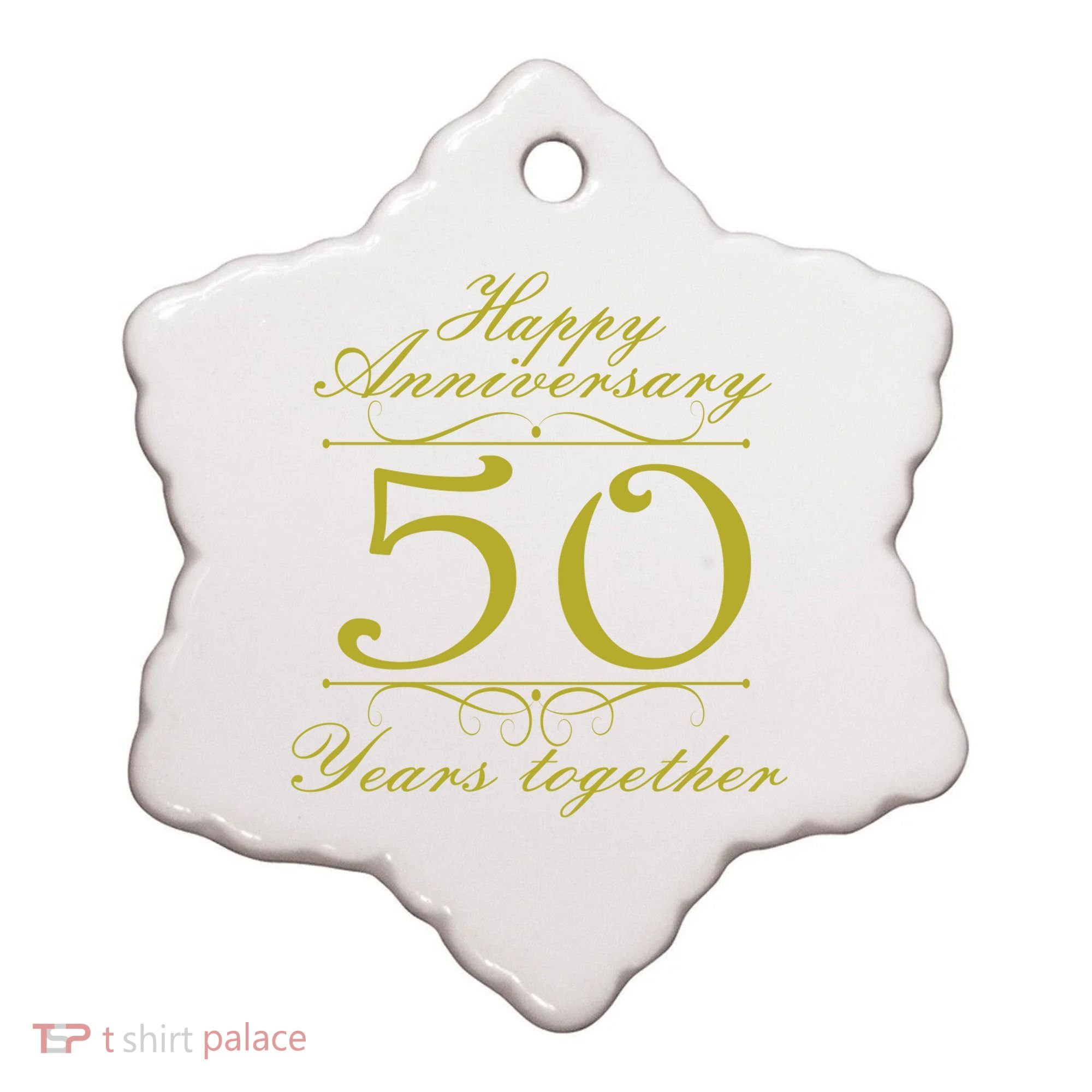 Happy Anniversary 50 Years Together Ceramic Ornament