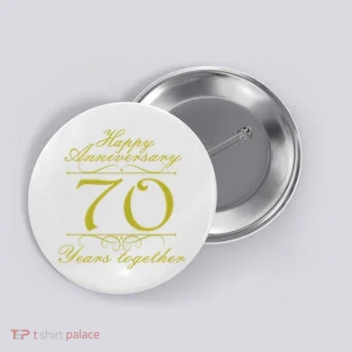 Happy Anniversary 70 Years Together Button